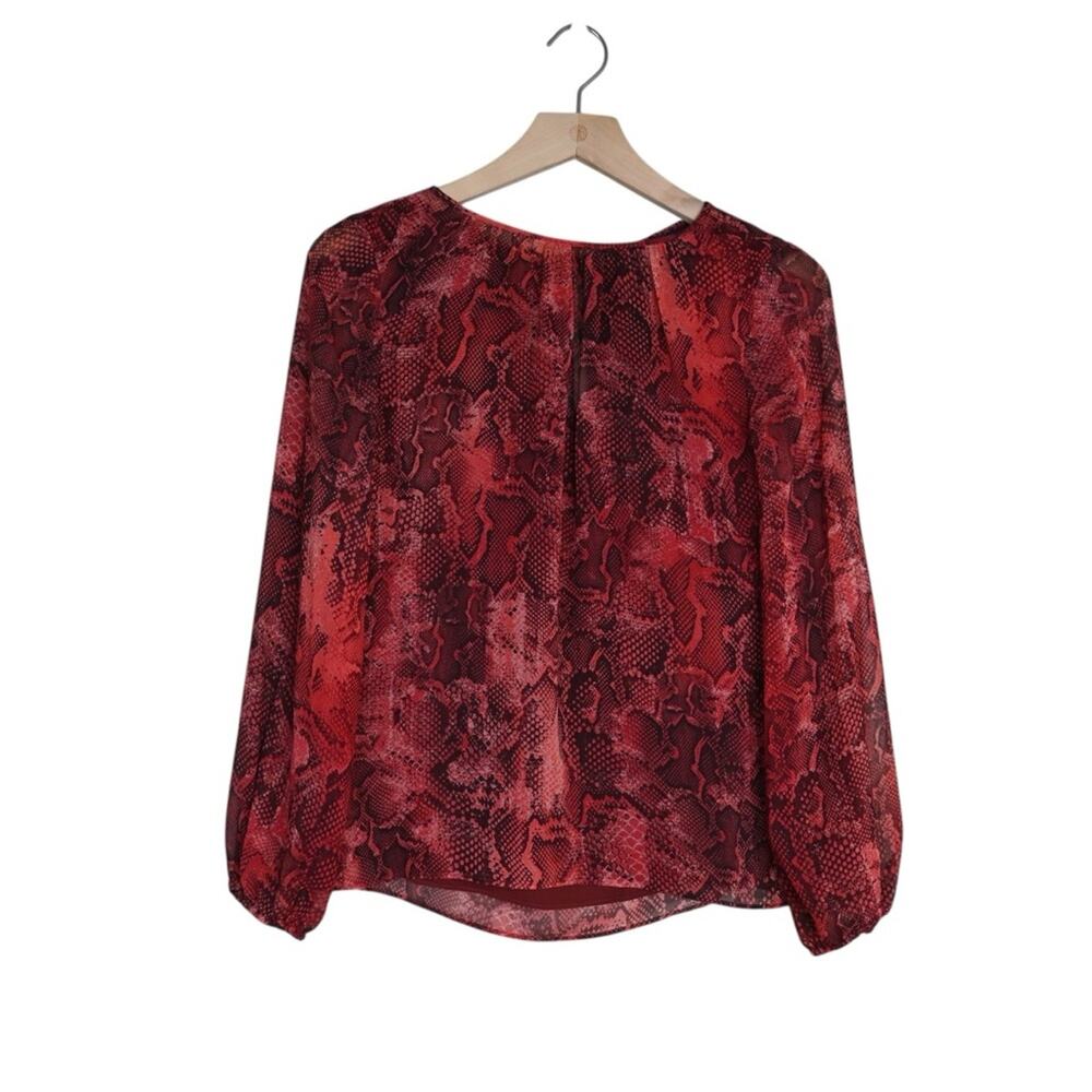 WHBM Women's 00P Snake Print Pullover Lined Blouse